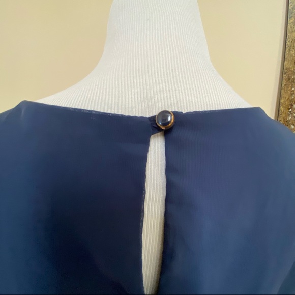CHARMING CHARLIE NAVY BLUE DRESS MINI SMALL CHIFFON - Picture 6 of 11